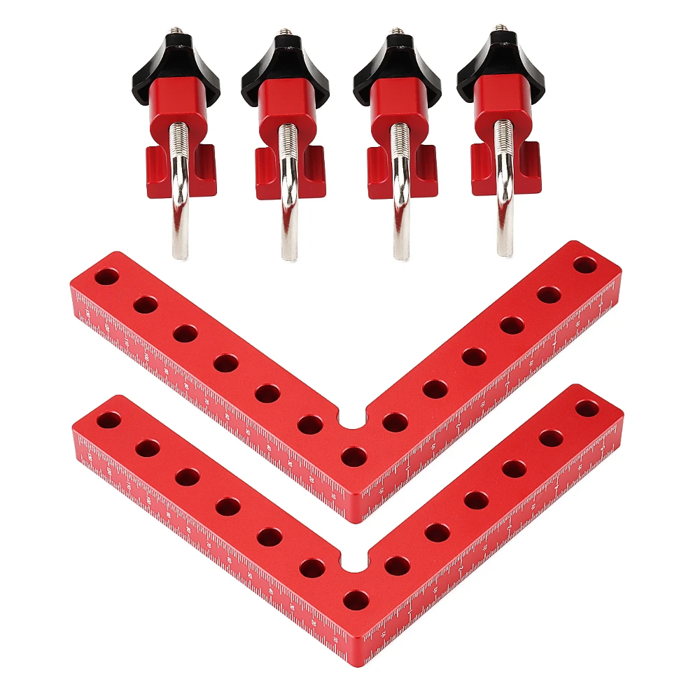 VEIKO 2 Set Woodworking Precision Clamping Square L-Shaped Auxiliary Fixture Splicing Board Carpenter Square Ruler Woodworking Tool (image for) VEIKO 2 Set Woodworking Precision Clamping Square L-Shaped Auxiliary Fixture Splicing Board Carpenter Square Ruler Woodworking Tool